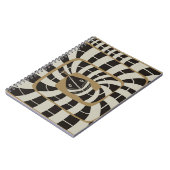 Leuke Abstracte Gestreepte Snake in Bruine Neutral Notitieboek (Linkerzijde)