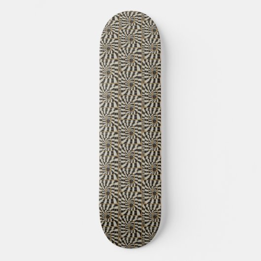 Leuke Abstracte Gestreepte Snake in Bruine Neutral Persoonlijk Skateboard (Voorkant)