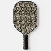 Leuke Abstracte Gestreepte Snake in Bruine Neutral Pickleball Paddle (Voorkant)