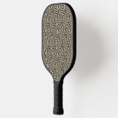 Leuke Abstracte Gestreepte Snake in Bruine Neutral Pickleball Paddle (Links)