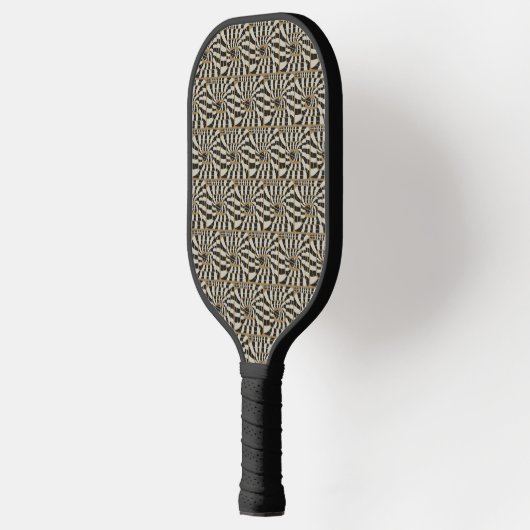 Leuke Abstracte Gestreepte Snake in Bruine Neutral Pickleball Paddle (Links)