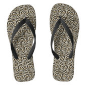 Leuke Abstracte Gestreepte Snake in Bruine Neutral Teenslippers (Voetbed)