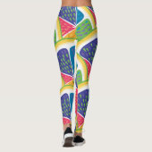Leuke Abstracte Kleurrijke Citrus Slice Regenboogp Leggings (Achterkant)
