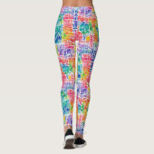 Leuke Abstracte Kleurrijke Mozaïek Waterverf Patro Leggings (Achterkant)