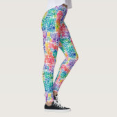 Leuke Abstracte Kleurrijke Mozaïek Waterverf Patro Leggings (Rechts)