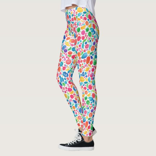 Leuke Abstracte Kleurrijke Regenboog Polka Dot Wat Leggings (Links)