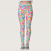 Leuke Abstracte Kleurrijke Regenboog Polka Dot Wat Leggings (Voorkant)