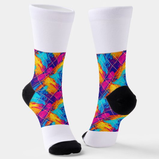 Leuke Abstracte Kleurspat Soks Sokken (Gebogen)