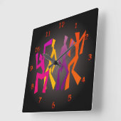 Leuke Abstracte Meerkleurige Dans Vierkante Klok (Hoek)