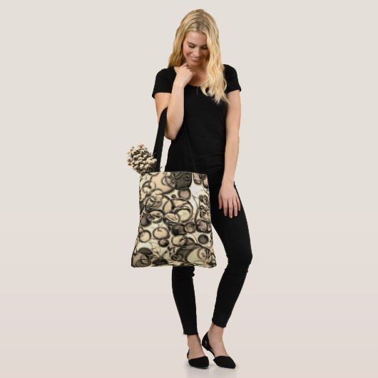"Leuke Abstracte Neutral Black Tan Colours" Canvas Tote Bag (Op model)