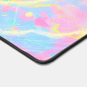 Leuke Abstracte Pastel Licht Roze & Blauw Marmeren Bureaumat (Hoek)