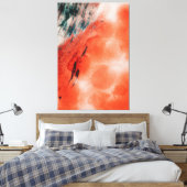 Leuke abstracte schildering van rode zwarte witte canvas afdruk (Insitu (Slaapkamer))