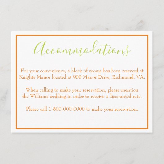 Leuke accommodaties informatiekaartje (Voorkant)