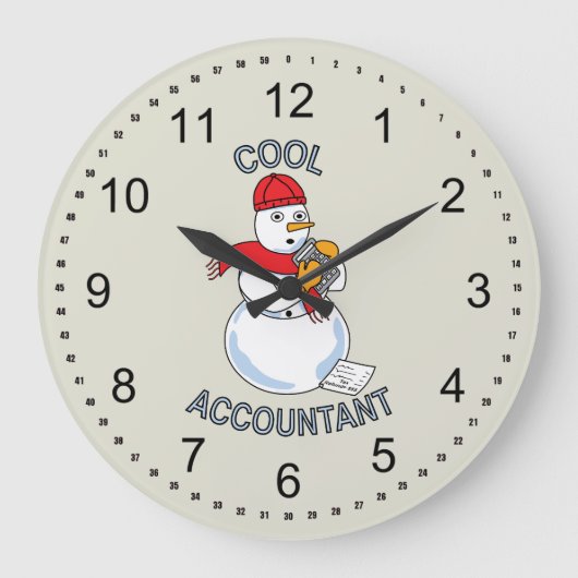 Leuke Accountant Sneeuwman Grote Klok (Voorkant)