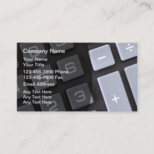 Leuke accountant thema visitekaartjes (Voorkant)