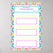 Leuke ADHD Girl's Goal Habit Tracker Grafiek Downl Poster (Voorkant)