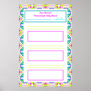 Leuke ADHD Girl's Goal Habit Tracker Grafiek Downl Poster