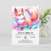 Leuke afdrukbare Fox Verjaardag Kaart (Staand voorkant)