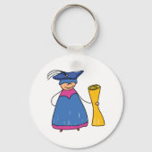 Leuke afgestudeerde vrouw met opgerolde diploma sleutelhanger (Voorkant)