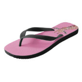 Leuke Afrikaanse Giraffe Waterverf op Roze Teenslippers (Schuin)
