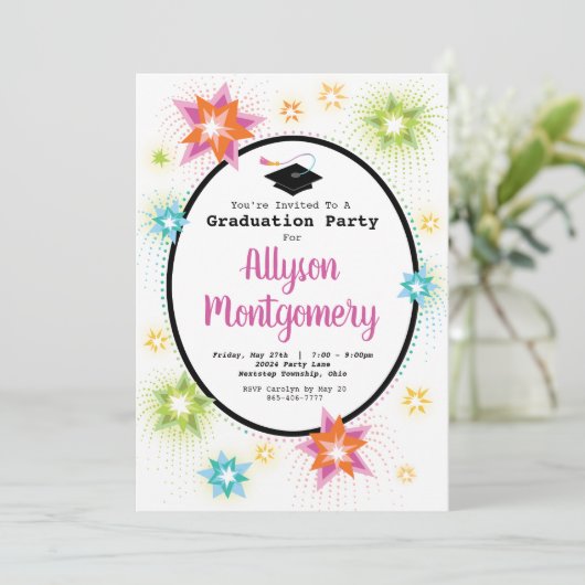 Leuke afstudeerfeest uitnodiging (Staand voorkant)