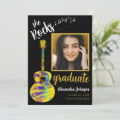Leuke afstudeerfoto Gouden script Afstudeerfeest Kaart (Staand voorkant)