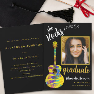 Leuke Afstuderen foto Gold Script Graduation Party Kaart
