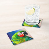 Leuke AI Gegenereerde Amazon Parrot Kartonnen Onderzetters (Insitu)