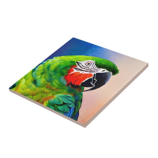Leuke AI Gegenereerde Amazon Parrot Tegeltje (Zijkant)