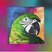 Leuke AI Gegenereerde Groene Papegaai Canvas Afdruk