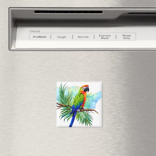 Leuke AI Gegenereerde Macaw Parrot Magneet (Insitu (Vaatwasser))