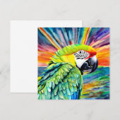 Leuke AI Gegenereerde Waterverf Stijl Groene Papeg (Voorkant / Achterkant)