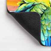 Leuke AI Gegenereerde Waterverf Stijl Groene Papeg Muismat (Hoek)