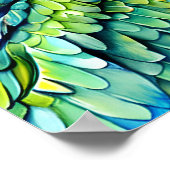 Leuke AI Gegenereerde Waterverf Stijl Groene Papeg Poster (Hoek)