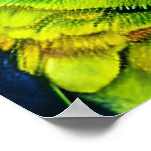 Leuke AI Gegenereerde Waterverf Stijl Groene Papeg Poster (Hoek)