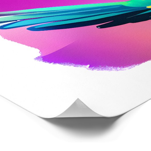 Leuke AI Gegenereerde Waterverf Stijl Groene Papeg Poster (Hoek)