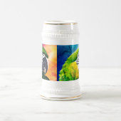 Leuke AI Generated Papegaaien Close Up Bierpul (Center)