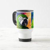 Leuke AI Generated Papegaaien Close Up Reisbeker (Voorkant links)