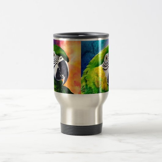 Leuke AI Generated Papegaaien Close Up Reisbeker (Center)