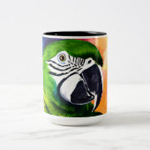 Leuke AI Generated Parrot Close Up Tweekleurige Koffiemok (Center)