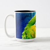 Leuke AI Generated Parrot Close Up Tweekleurige Koffiemok (Links)