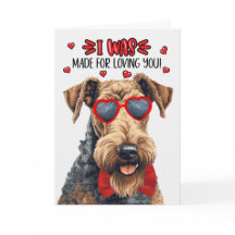 Leuke Airedale Terrier Dog Love You Valentijn