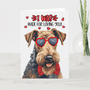 Leuke Airedale Terrier Dog Love You Valentijn Feestdagen Kaart