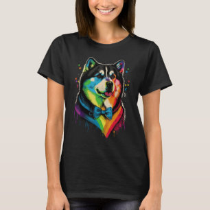 Leuke Alaskan Malamute Hond op Alaskan Malamute T-shirt