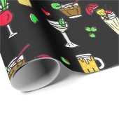 Leuke Alcoholische Drinken Feestverjaardag Cadeaupapier (Rol Hoek)