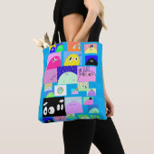 Leuke Alien Blob Cartoon Grappige Sassy Comic Tote Bag (Dichtbij)