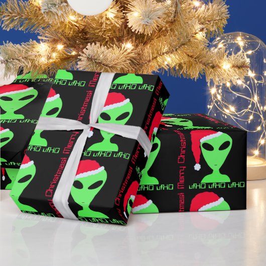 Leuke Alien Santa Geek Humor LGM Kerst Cadeaupapier (Feestdagen)