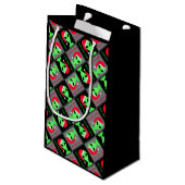 Leuke Alien Santa Geek Small Christmas Pattern Klein Cadeauzakje (Achterkant Gekanteld)