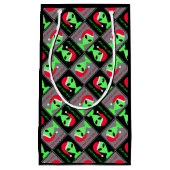 Leuke Alien Santa Geek Small Christmas Pattern Klein Cadeauzakje (Voorkant)