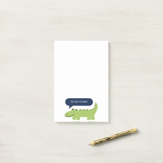 Leuke alligator gepersonaliseerd post-it® notes (Op bureau)